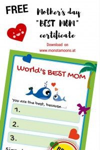 Muttertagsurkunde,  BEST MOMcertificate Pinterest