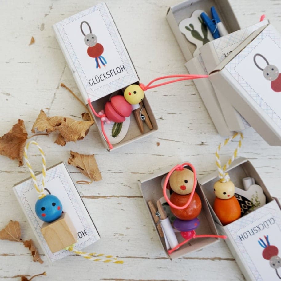 Glücksfloh Minigeschenk aus der Zündholzschachtel * Monstamoons